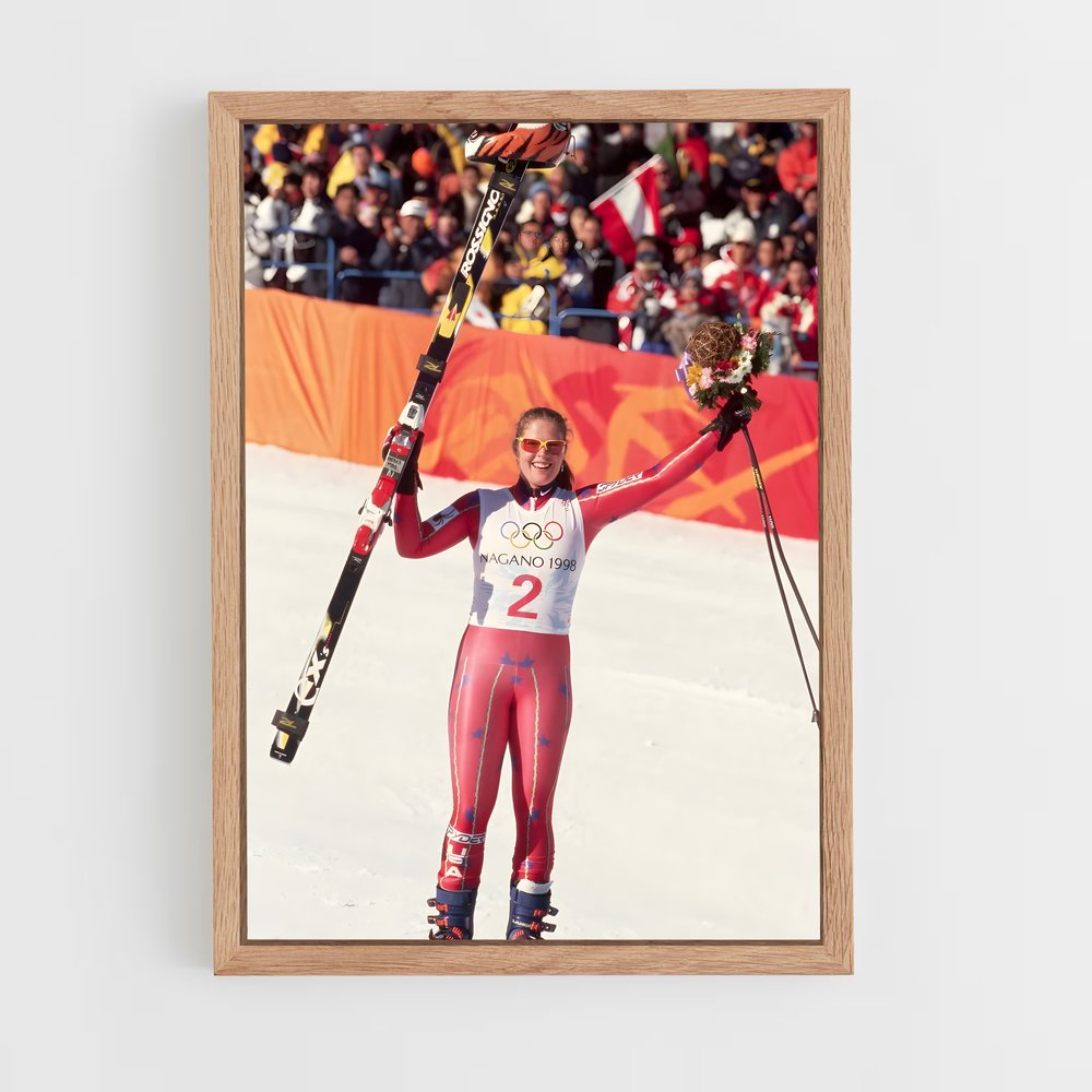 Poster Ski Lady 98 – affiche Jeux Olympiques (vue 4)